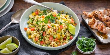 Ricetta Cous cous di verdure con pomodori, peperoni e cetrioli